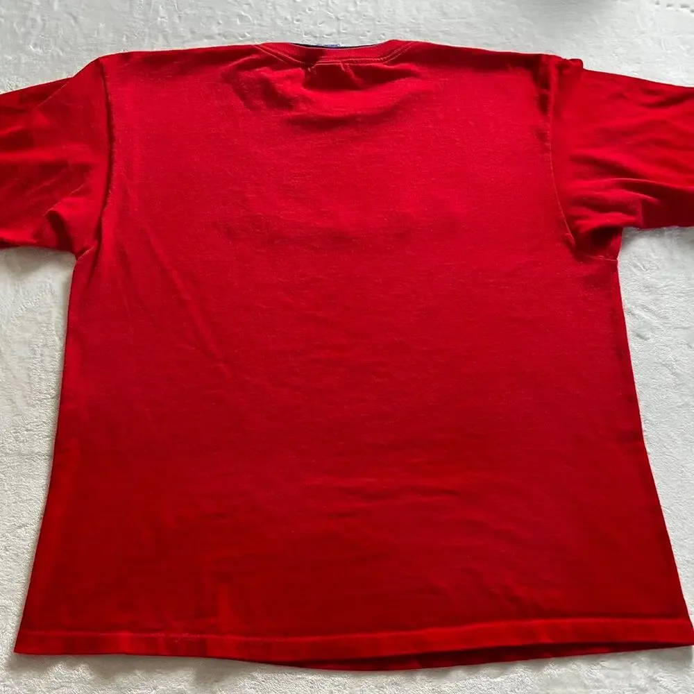Champion Vintage embroidered Logo red & purple T-shirt men’s size XL - Picture 2 of 8